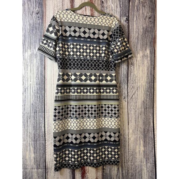 Enfocus Studio Black & White Dress with some Blue & Green in it Size 12 - Picture 5 of 7